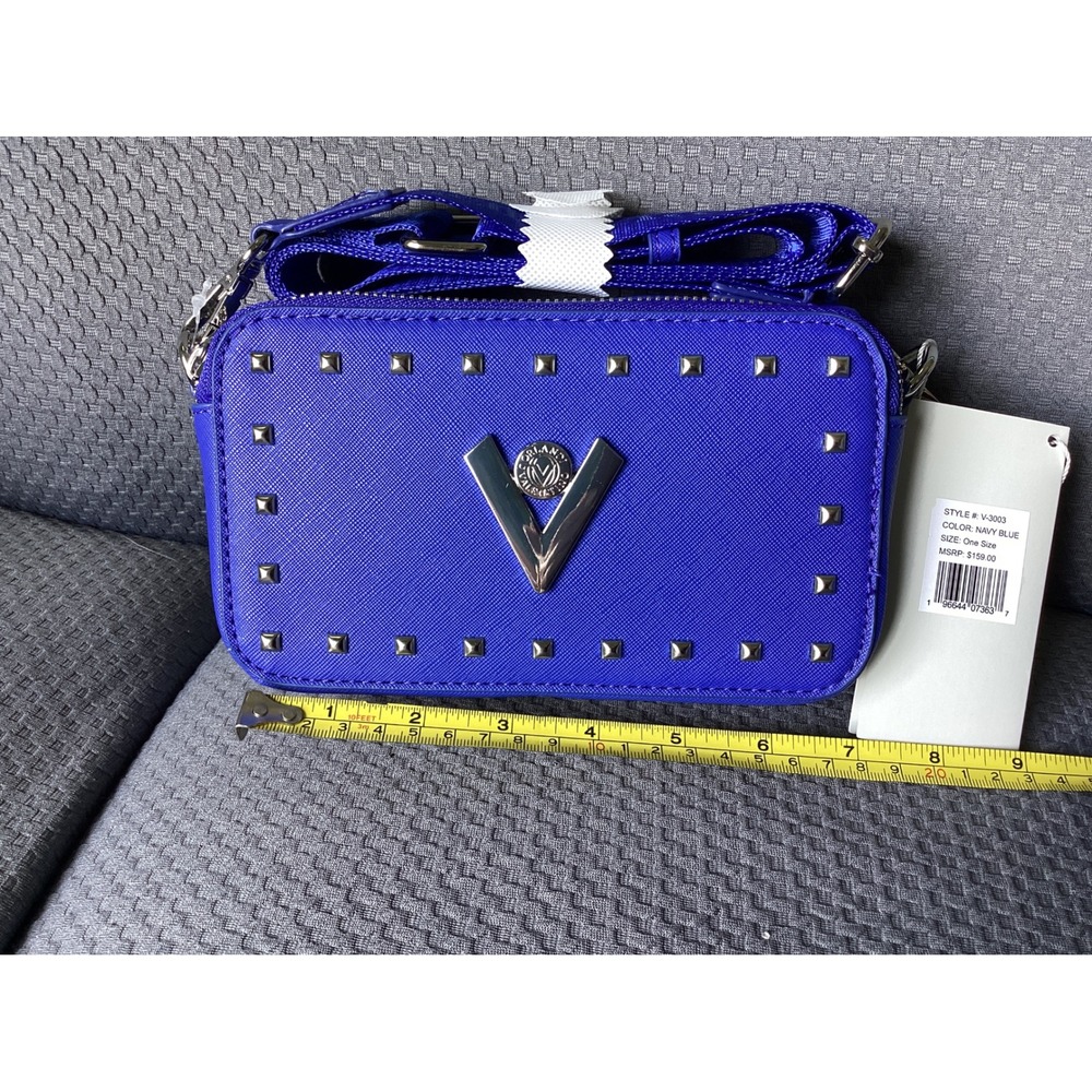 VIANEL Crossbody Bag‎ Studded Camera Bag Navy Blue Adjustable Strap